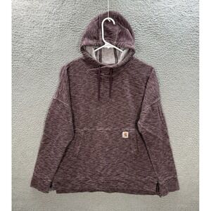Carhartt Sweatshirt Womens Medium Purple Heather Relaxed Fit Hoodie Workwear